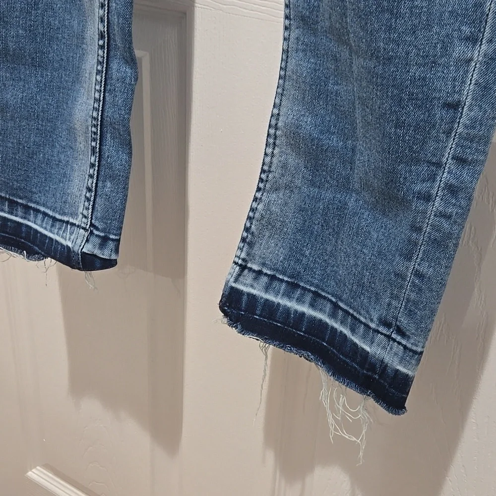 Kenneth Cole Reaction ankle cropped skinny blue jeans size 8